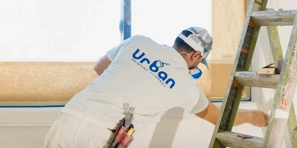 urban painting team member painting interior of salt lake city home